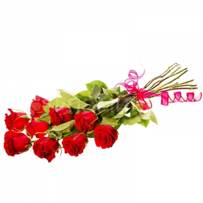 Розы код 585 Классический букет из девяти красных роз – лучший способ поздравить с праздником, удивить и порадовать, сделать <a href=